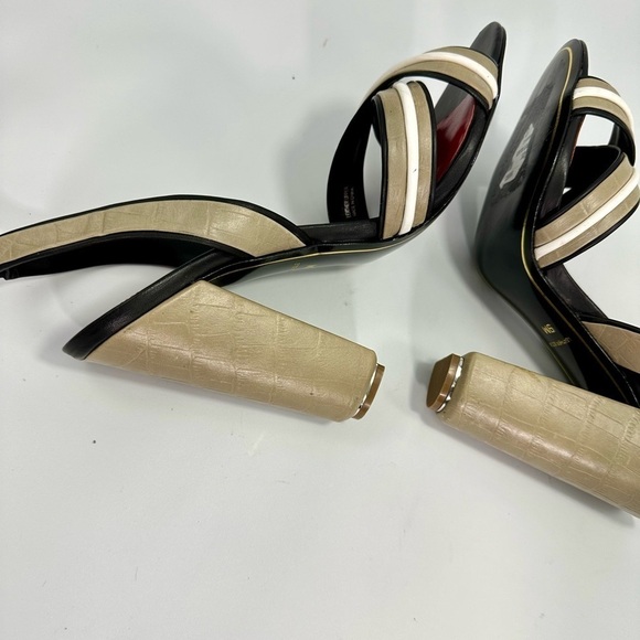 Charles Jourdan Paris tan slingback chunky heel size 9 - Picture 11 of 15